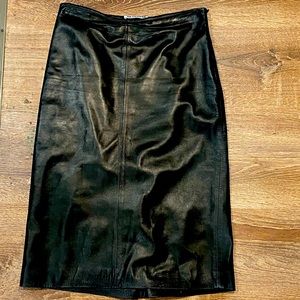 Jil Sander Black Leather Skirt